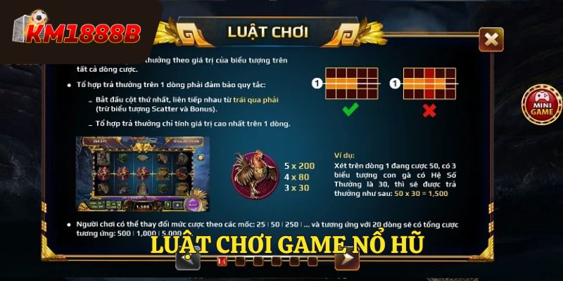 Một số luật chơi game nổ hũ Sơn Tinh Thủy Tinh